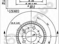 Disc frana VOLVO S80 I limuzina (TS, XY), VOLVO V70 Mk II (SW), VOLVO S60 I limuzina - BREMBO 09.9130.10