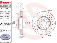 Disc frana VOLVO S80 I (TS, XY) (1998 - 2006) BREMBO 09.8633.1X piesa NOUA