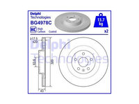 Disc frana Volvo S90 2, 03.2016-, V90 2, 03.2016-, Xc90 2, 09.2014-, DELPHI