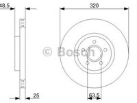 Disc frana VOLVO V40 hatchback BOSCH 0986479310