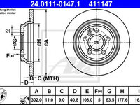 Disc frana VOLVO V60 (2010 - 2020) ATE 24.0111-0147.1