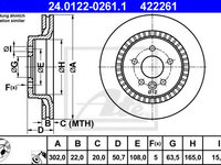 Disc frana VOLVO XC60 (2008 - 2020) ATE 24.0122-0261.1