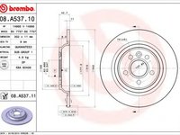 Disc frana VOLVO XC70 II (2007 - 2016) BREMBO 08.A537.11 piesa NOUA