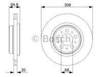 Disc frana VOLVO XC70 II - OEM - BOSCH: 0986479C78|0 986 479 C78 - W02373529 - LIVRARE DIN STOC in 24 ore!!!