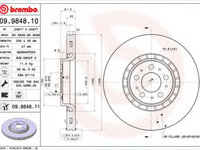 Disc frana VOLVO XC90 I (2002 - 2016) BREMBO 09.9848.11 piesa NOUA