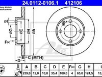 Disc frana VW ATLANTIC I (16), AUDI FOX (80, 82, B1), AUDI 4000 (81, 85, B2) - ATE 24.0112-0106.1