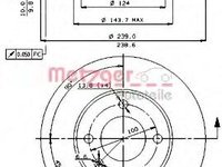 Disc frana VW ATLANTIC I (16), AUDI FOX (80, 82, B1), AUDI 4000 (81, 85, B2) - METZGER 16400 E