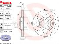 Disc frana VW BEETLE Cabriolet (5C7) (2011 - 2020) BREMBO 09.9772.1X