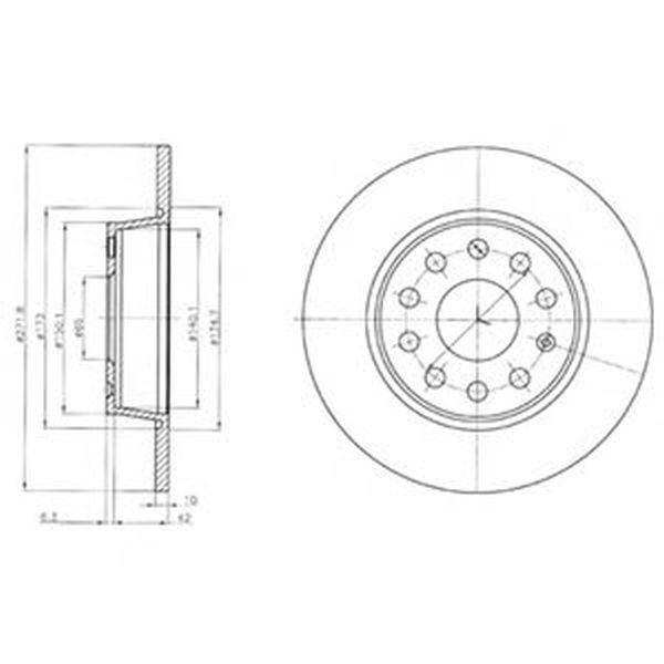 Disc frana VW EOS 1F7 1F8 DELPHI BG4324