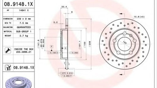 Disc frana VW GOLF 4 (1J1) (1997 - 2005) BREM