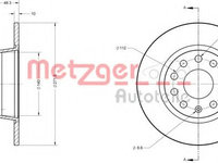 Disc frana VW GOLF 6 (5K1) (2008 - 2013) METZGER 6110108