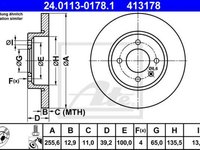 Disc frana VW GOLF IV Cabriolet 1E7 ATE 24011301781