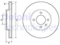 Disc frana VW GOLF IV Cabriolet 1E7 DELPHI BG2455