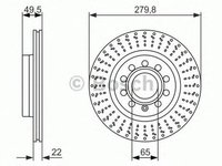 Disc frana VW GOLF PLUS 5M1 521 BOSCH 0986479940