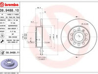 Disc frana VW GOLF V (1K1) (2003 - 2009) BREMBO 08.9488.11