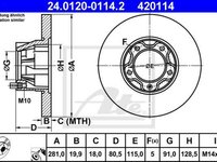 Disc frana VW LT 28-35 I caroserie 281-363 ATE 24012001142