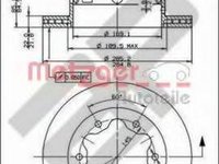 Disc frana VW LT Mk II bus (2DB, 2DE, 2DK), VW LT Mk II caroserie (2DA, 2DD, 2DH), VW LT Mk II platou / sasiu (2DC, 2DF, 2DG, 2DL, 2DM) - METZGER 4406