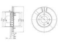 Disc frana VW LUPO (6X1, 6E1) (1998 - 2005) DELPHI BG2982