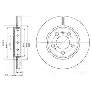 Disc frana VW NEW BEETLE (9C1, 1C1) (1998 - 2010) DELPHI BG3611 piesa NOUA