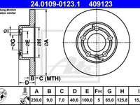 Disc frana VW NEW BEETLE Cabriolet (1Y7) (2002 - 2010) ATE 24.0109-0123.1 piesa NOUA