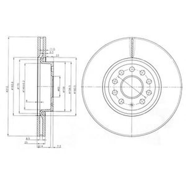 Disc frana VW PASSAT Variant 3C5 DELPHI BG3953C