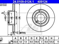 Disc frana VW POLO (6N1) (1994 - 1999) ATE 24.0109-0124.1 piesa NOUA