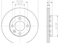 Disc frana VW POLO (6N1), SEAT AROSA (6H), VW LUPO (6X1, 6E1) - MINTEX MDC916