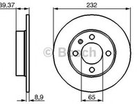 Disc frana VW POLO CLASSIC 6KV2 BOSCH 0986478492