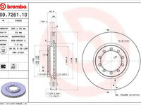 Disc frana VW SHARAN (7M8, 7M9, 7M6) (1995 - 2010) BREMBO 09.7261.10 piesa NOUA