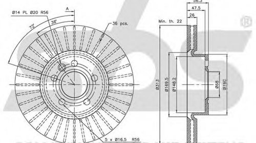 Disc frana VW SHARAN 7M8 7M9 7M6 sbs 18153147