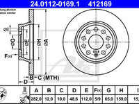 Disc frana VW TIGUAN (5N_) (2007 - 2016) ATE 24.0112-0169.1