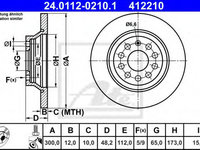 Disc frana VW TIGUAN (US) (2016 - 2016) ATE 24.0112-0210.1