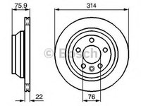 Disc frana VW TOUAREG 7LA 7L6 7L7 BOSCH 0986479094