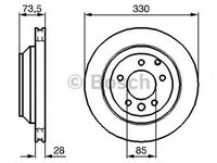 Disc frana VW TOUAREG 7LA 7L6 7L7 BOSCH 0986479095