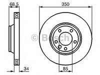 Disc frana VW TOUAREG 7LA 7L6 7L7 BOSCH 0986479249