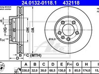 Disc frana VW TOUAREG (7P5) (2010 - 2016) ATE 24.0132-0118.1 piesa NOUA