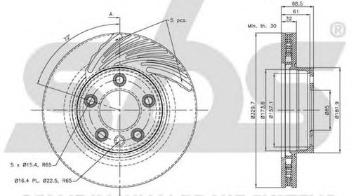 Disc frana VW TOUAREG 7P5 sbs 18153447102