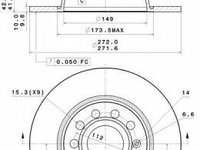 Disc frana VW TOURAN (1T1, 1T2), AUDI A3 (8P1), VW CADDY III caroserie (2KA, 2KH, 2CA, 2CH) - BREMBO 08.B413.10