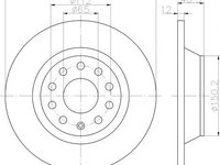 Disc frana VW TOURAN (1T1, 1T2), AUDI A3 (8P1), VW RABBIT V (1K1) - MINTEX MDC1698