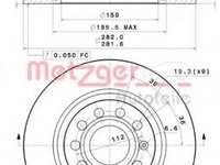 Disc frana VW TOURAN (1T1, 1T2), AUDI A3 (8P1), VW RABBIT V (1K1) - METZGER 14925 V