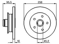 Disc frana VW TRANSPORTER 1979-1992 BOSCH 0986478224