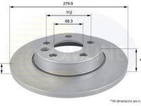 Disc frana VW TRANSPORTER / CARAVELLE Mk IV bus (70XB, 70XC, 7DB, 7DW, 7DK (1990 - 2003) COMLINE ADC1426