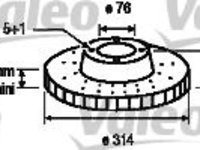 Disc frana VW TRANSPORTER / CARAVELLE Mk V bus (7HB, 7HJ, 7EB, 7EJ, 7EF, 7 (2003 - 2016) VALEO 197243