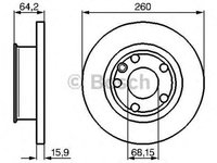 Disc frana VW TRANSPORTER IV bus 70XB 70XC 7DB 7DW 7DK BOSCH 0986478547