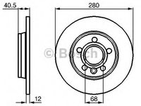 Disc frana VW TRANSPORTER IV caroserie (70XA) (1990 - 2003) BOSCH 0 986 478 871 piesa NOUA