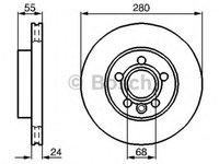 Disc frana VW TRANSPORTER IV caroserie 70XA BOSCH 0986478846