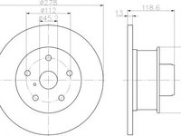 Disc frana VW TRANSPORTER Mk III caroserie, VW TRANSPORTER Mk III platou / sasiu, VW CARAVELLE III bus - HELLA PAGID 8DD 355 100-471