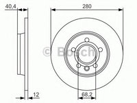 Disc frana VW TRANSPORTER Mk IV caroserie (70XA) (1990 - 2003) Bosch 0 986 479 R91