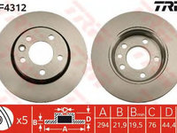 Disc frana VW TRANSPORTER V bus 7HB 7HJ 7EB 7EJ 7EF 7EG 7HF 7EC TRW DF4309S PieseDeTop