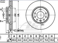 Discuri Frana Fata Opel Astra H 1.7 Cdti 1.4 1.8 1.8 5 prezoane Ate